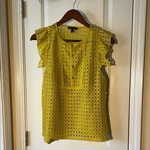 Banana Republic Yellow Eyelet Blouse